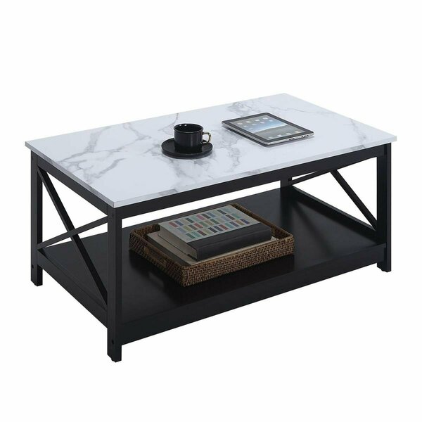 Convenience Concepts 18 x 22 x 40 in. Oxford Coffee Table with Shelf White HI2827286